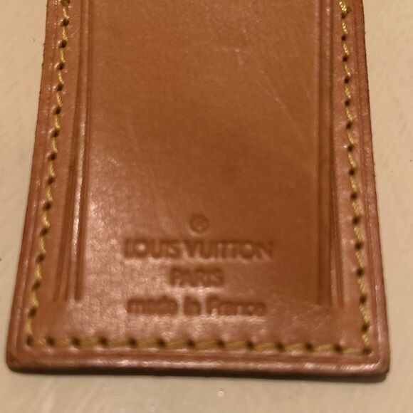 Louis Vuitton Luggage Tag Attachment Belt Cognac Brown Leather Adjustable LV - Picture 8 of 8